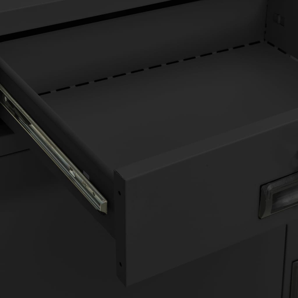 Office Cabinet with Planter Box Anthracite 90x40x125 cm Steel