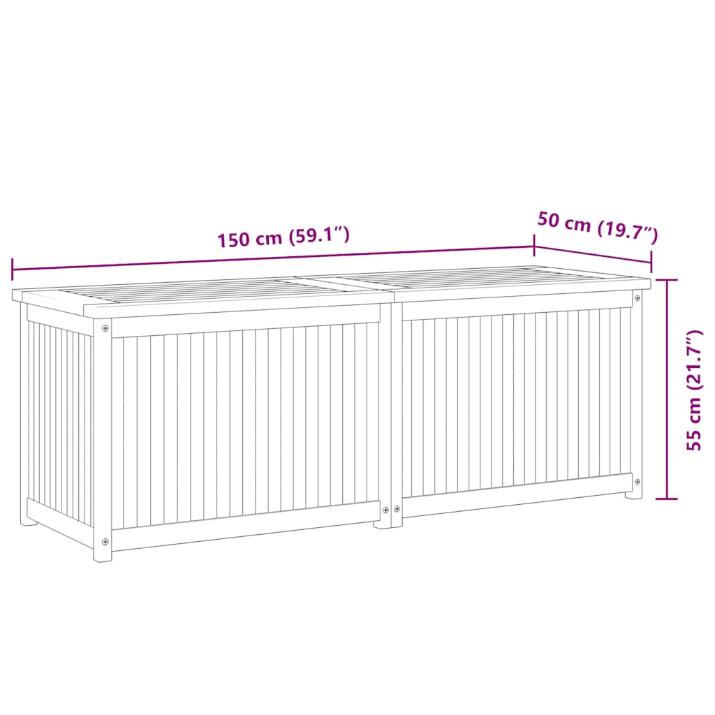 Garden Box 150x50x55 cm Solid Wood Teak