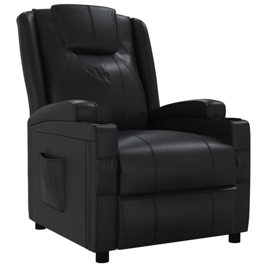 Recliner Chair Black Faux Leather