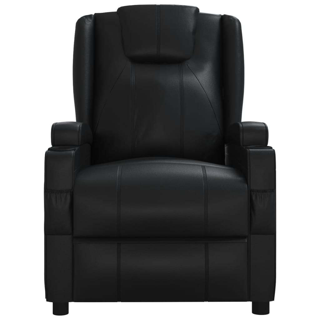 Recliner Chair Black Faux Leather