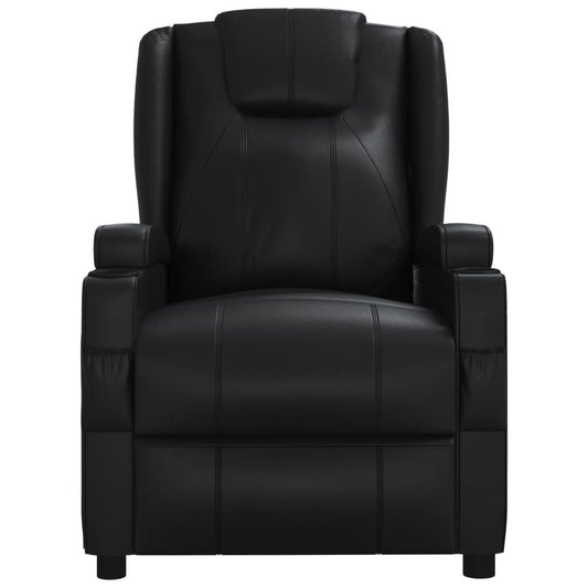 Recliner Chair Black Faux Leather