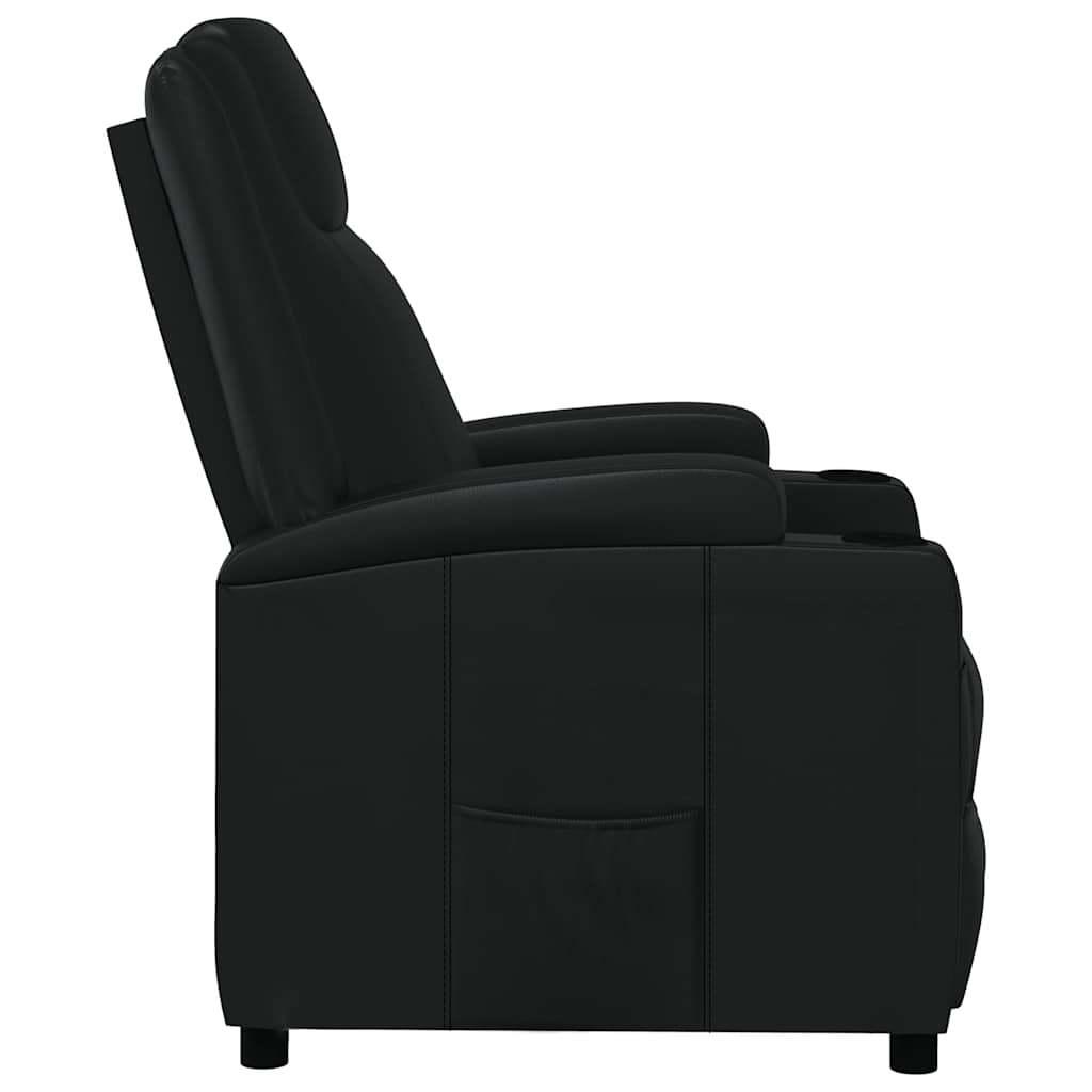 Recliner Chair Black Faux Leather