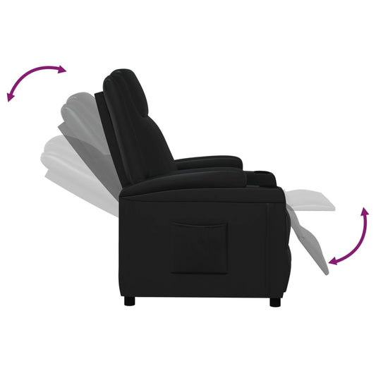 Recliner Chair Black Faux Leather