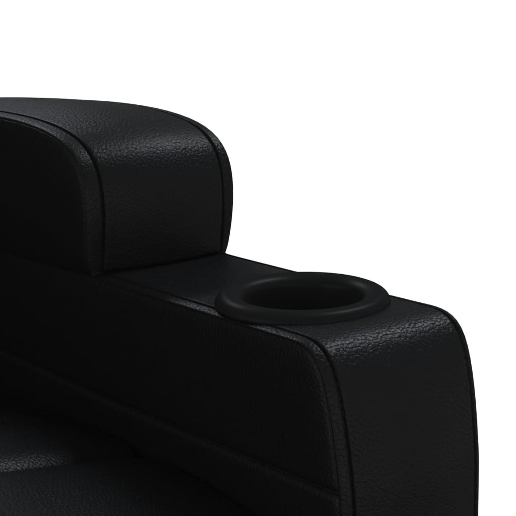Recliner Chair Black Faux Leather