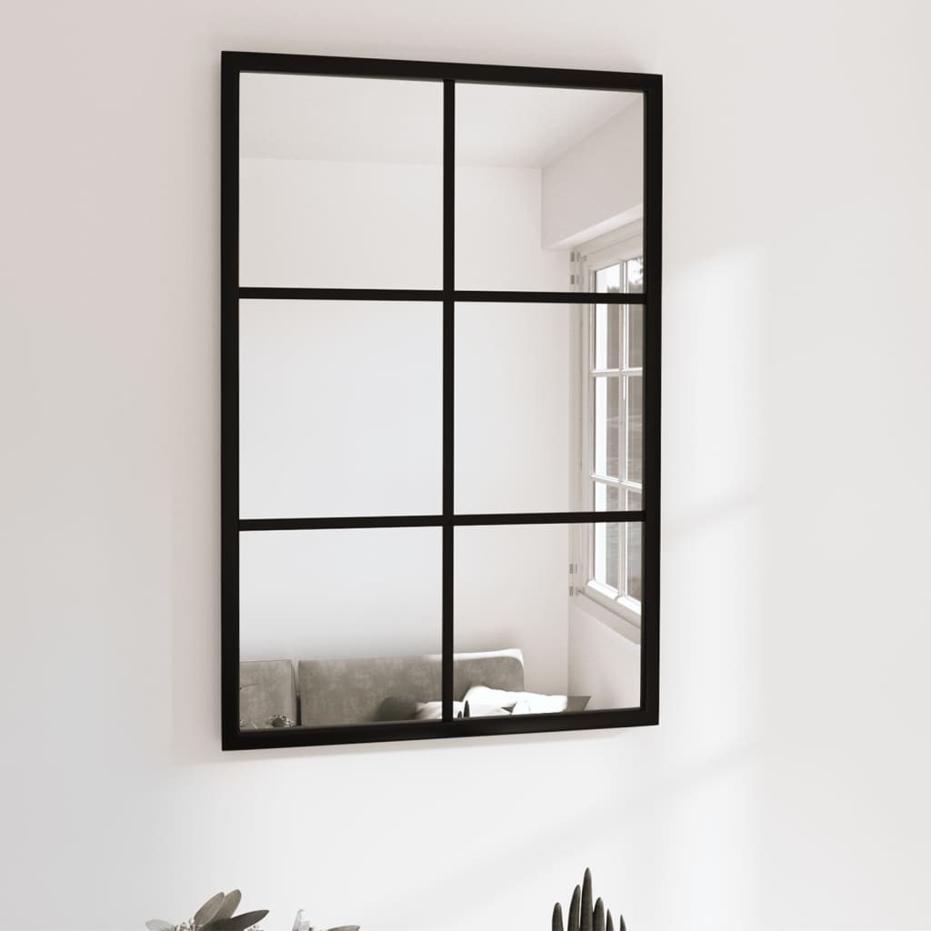 Wall Mirror Black Metal