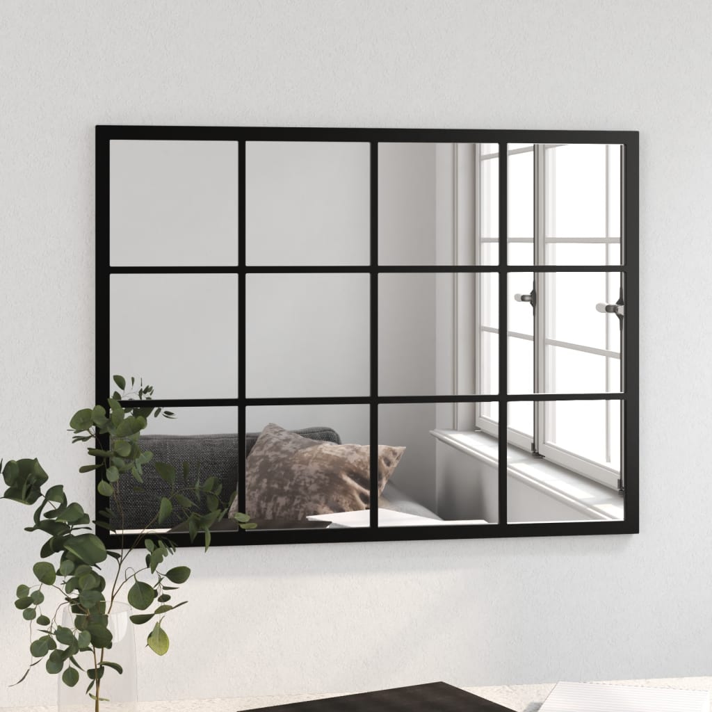 Wall Mirror Black Metal