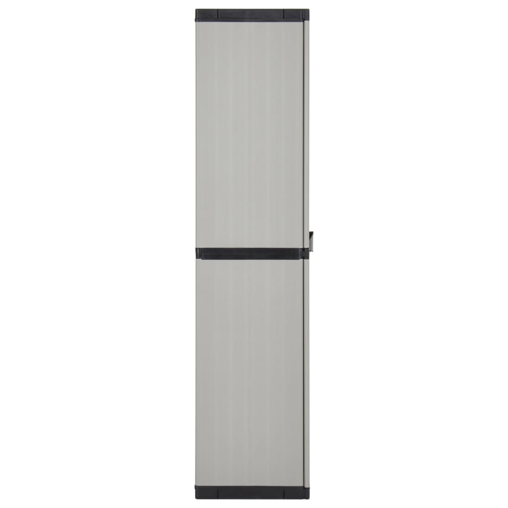 Garden Storage Cabinet with 3 Shelves Grey&Black 68x40x168 cm