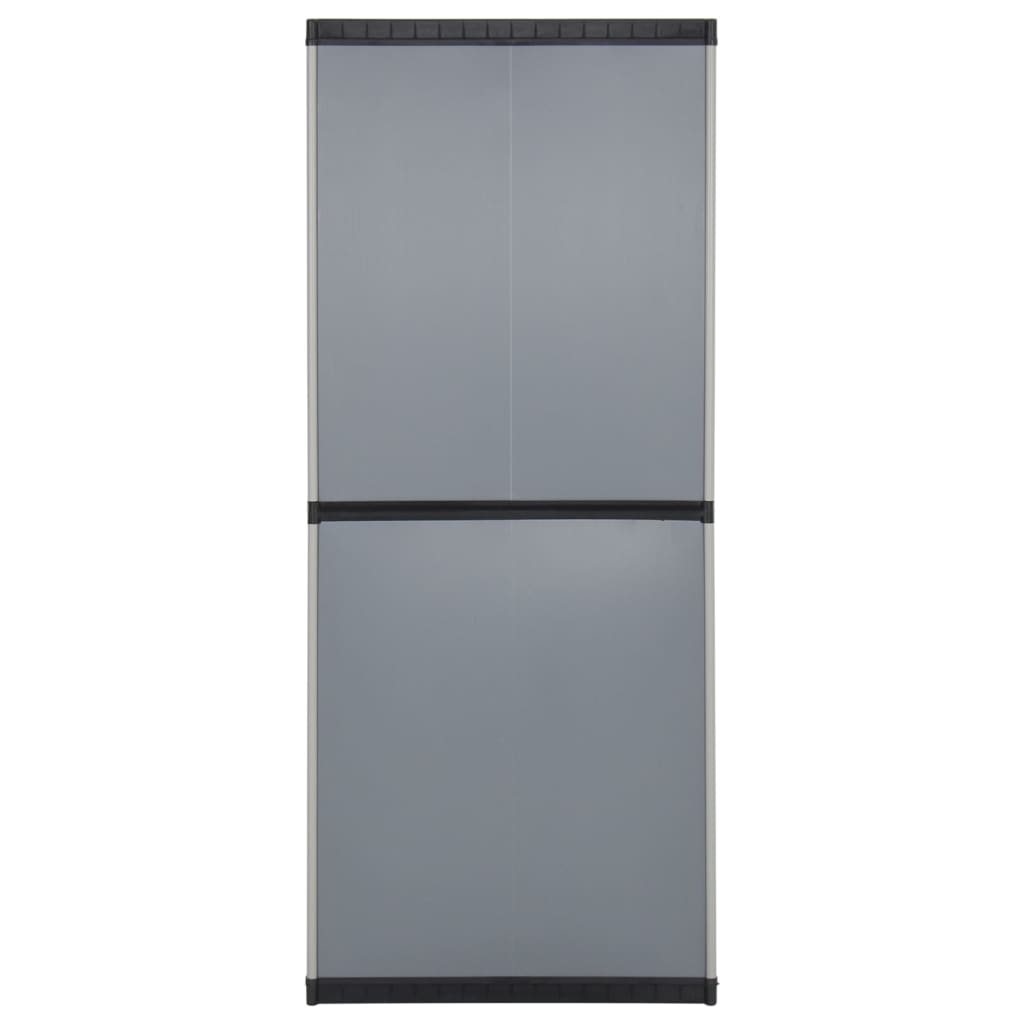 Garden Storage Cabinet with 3 Shelves Grey&Black 68x40x168 cm