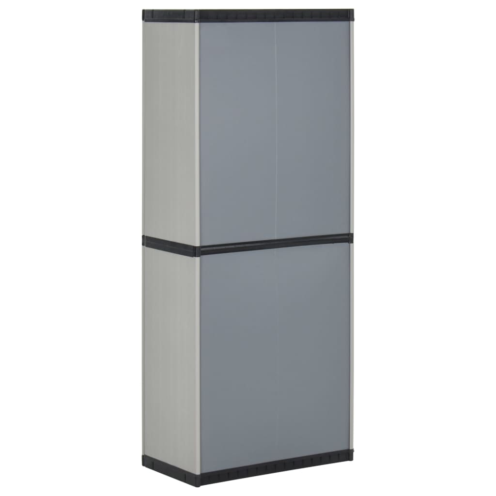 Garden Storage Cabinet with 3 Shelves Grey&Black 68x40x168 cm
