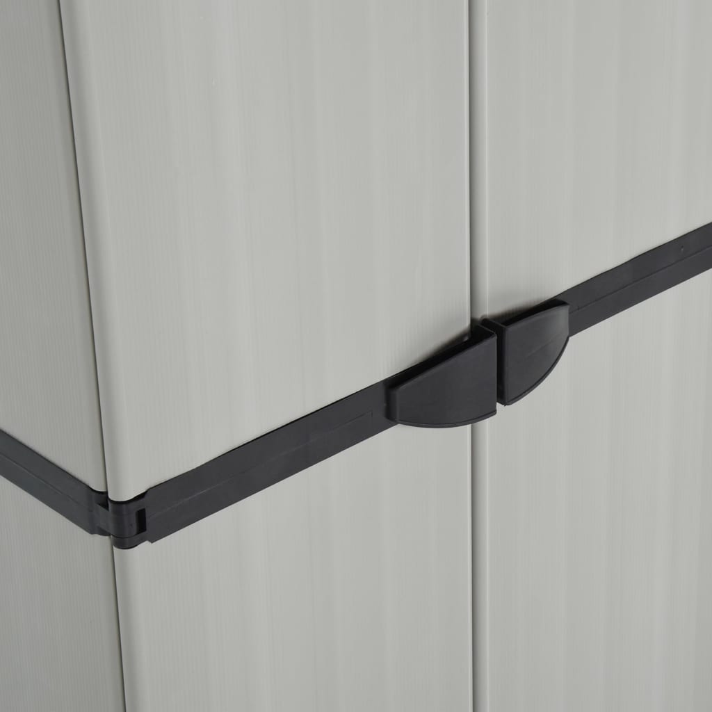Garden Storage Cabinet with 3 Shelves Grey&Black 68x40x168 cm