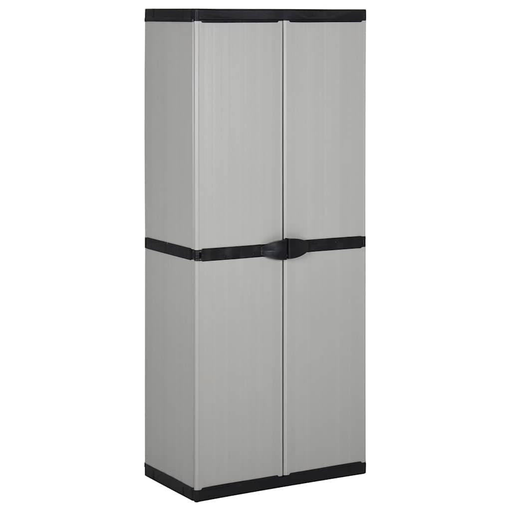 Garden Storage Cabinet with 3 Shelves Grey&Black 68x40x168 cm