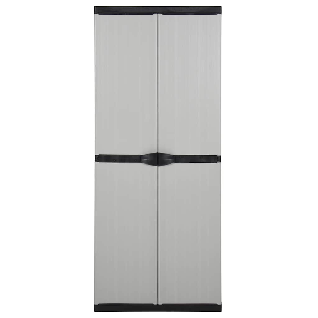 Garden Storage Cabinet with 3 Shelves Grey&Black 68x40x168 cm