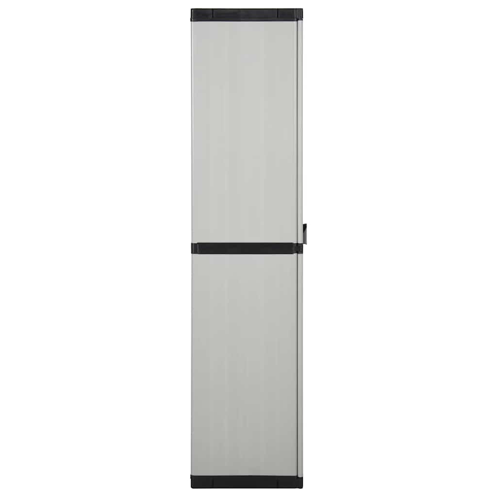 Garden Storage Cabinet with 3 Shelves Grey&Black 68x40x168 cm