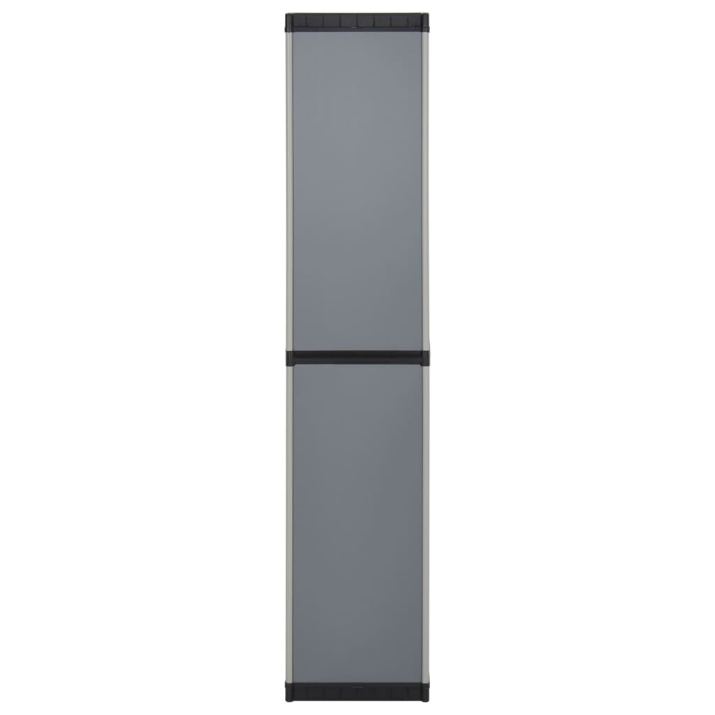 Garden Storage Cabinet with 3 Shelves Grey & Black 34x40x168 cm