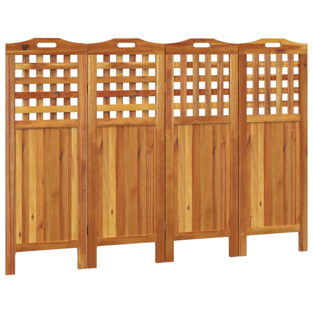 4-Panel Room Divider 162x2x115 cm Solid Wood Acacia