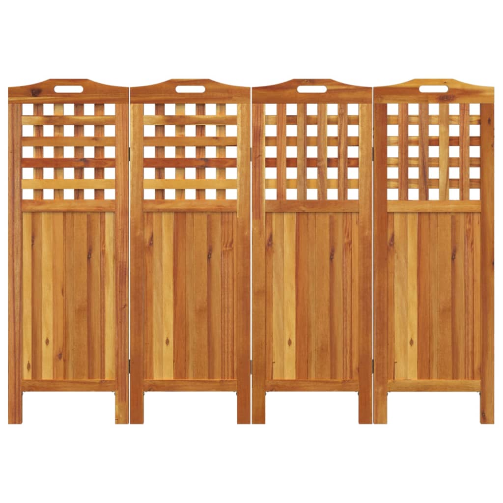 4-Panel Room Divider 162x2x115 cm Solid Wood Acacia