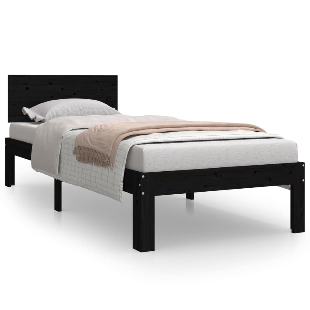 Bed Frame without Mattress Black 75x190cm Small Single