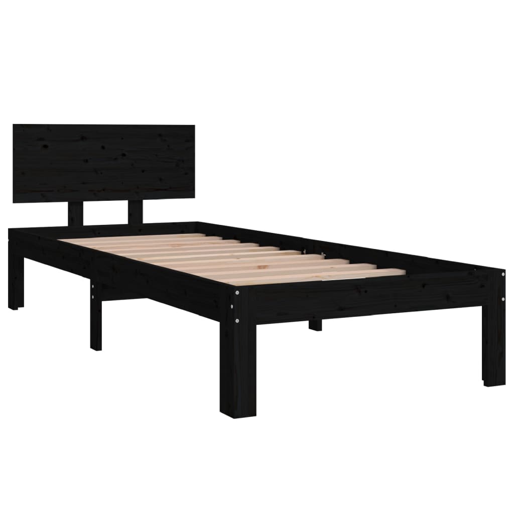 Bed Frame without Mattress Black 75x190cm Small Single