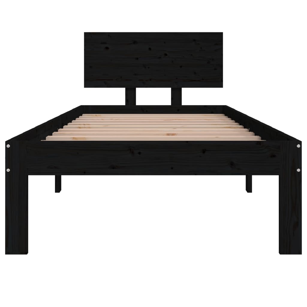 Bed Frame without Mattress Black 75x190cm Small Single