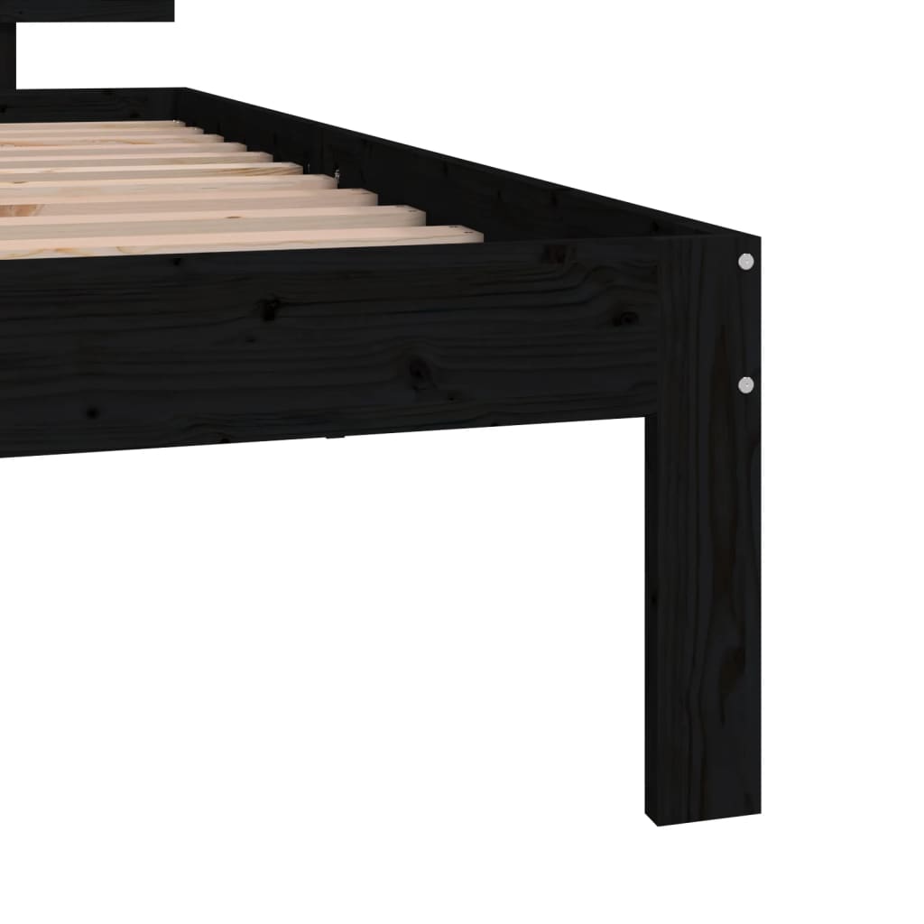 Bed Frame without Mattress Black 75x190cm Small Single