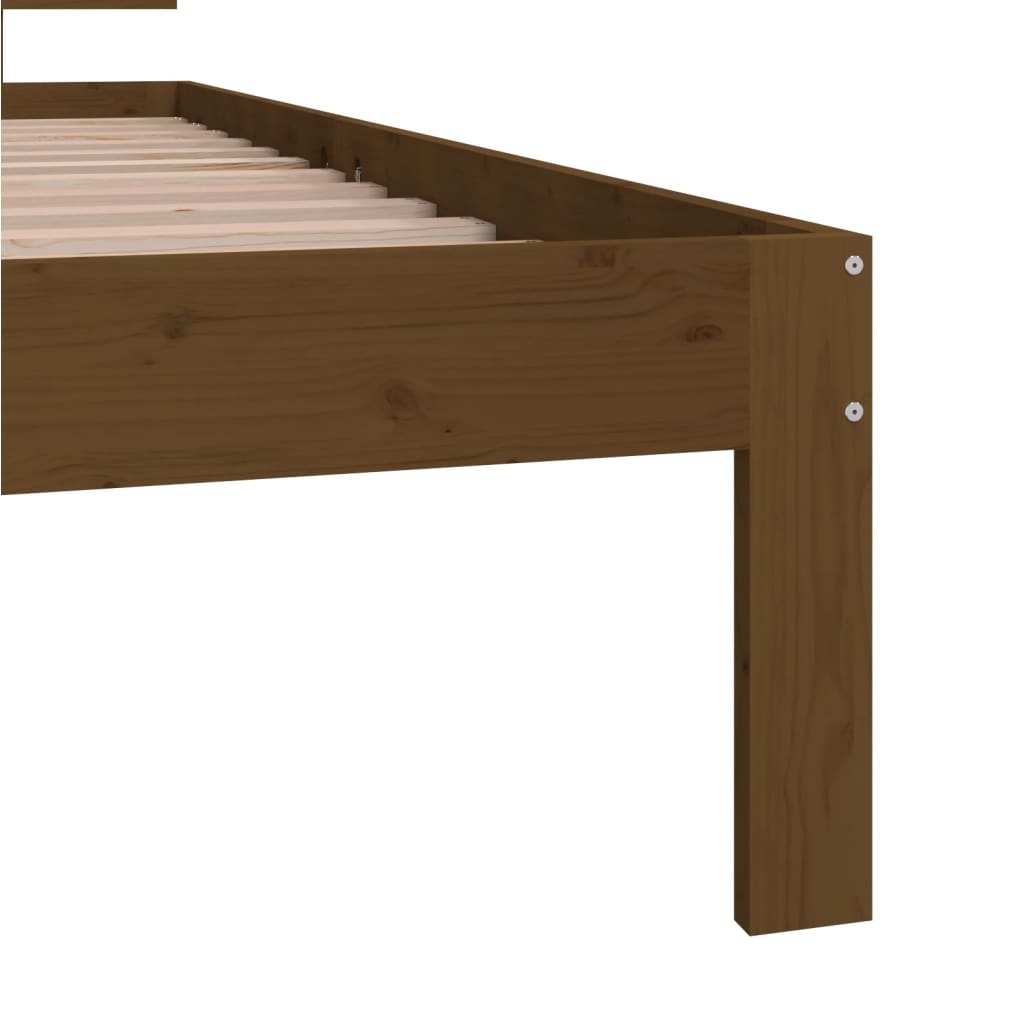Bed Frame without Mattress Honey Brown Solid Wood Pine 90x200cm