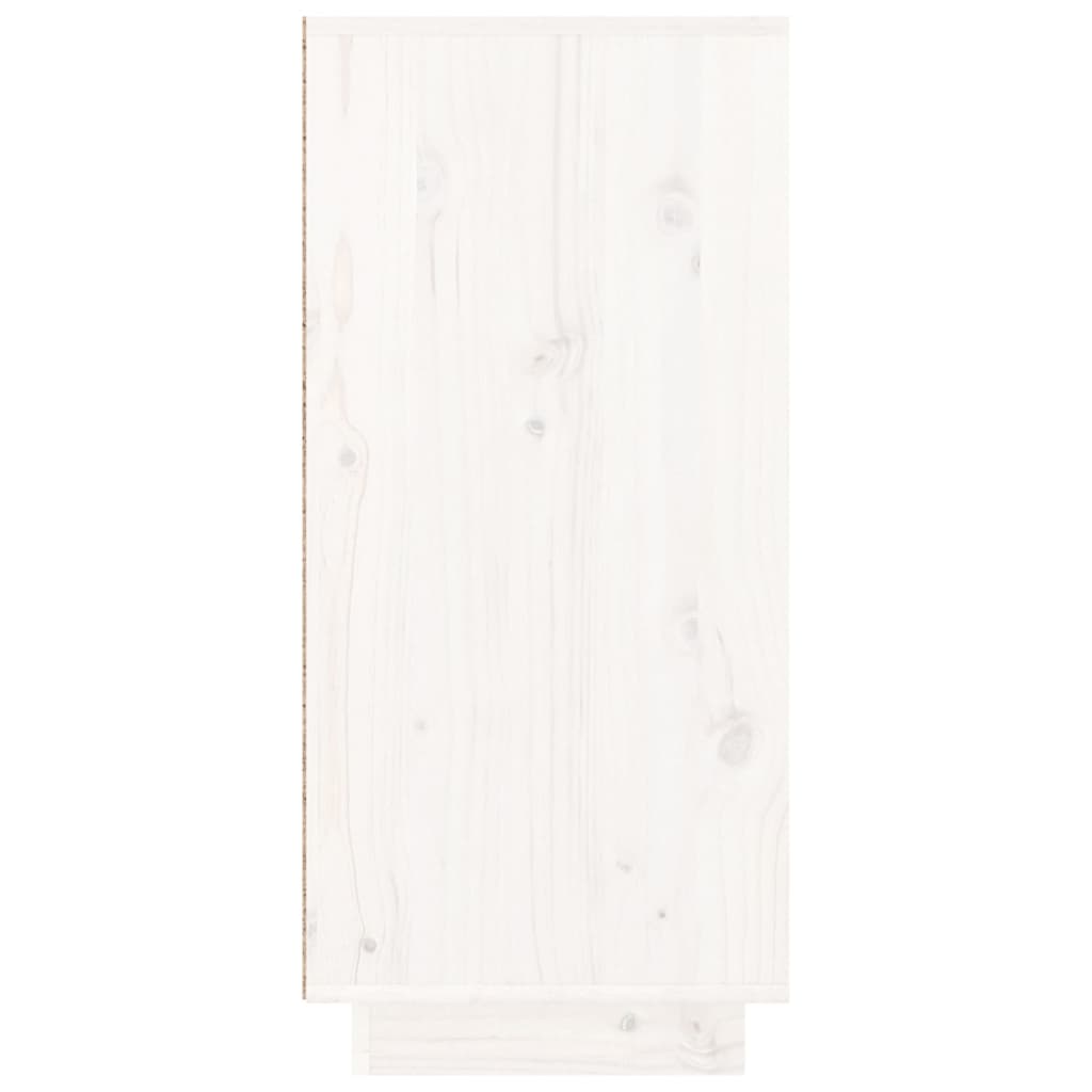 Sideboard White 110x34x75 cm Solid Wood Pine