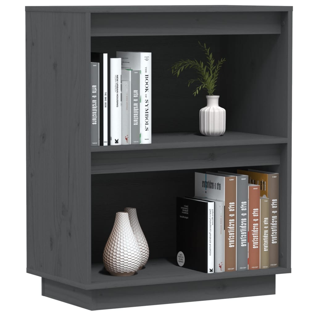 Console Cabinet Grey 60x34x75 cm Solid Wood Pine