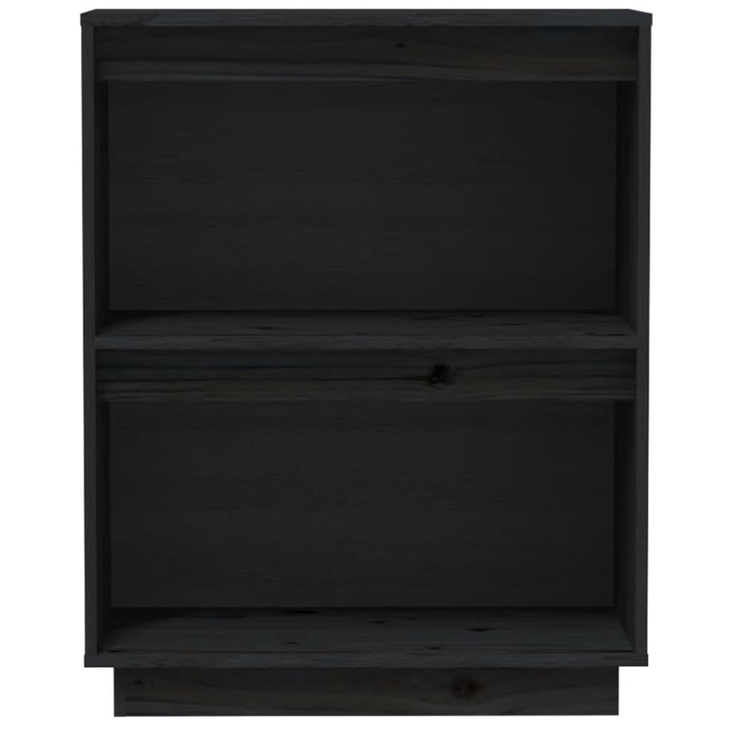 Console Cabinet Black 60x34x75 cm Solid Wood Pine