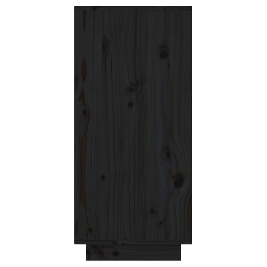 Console Cabinet Black 60x34x75 cm Solid Wood Pine