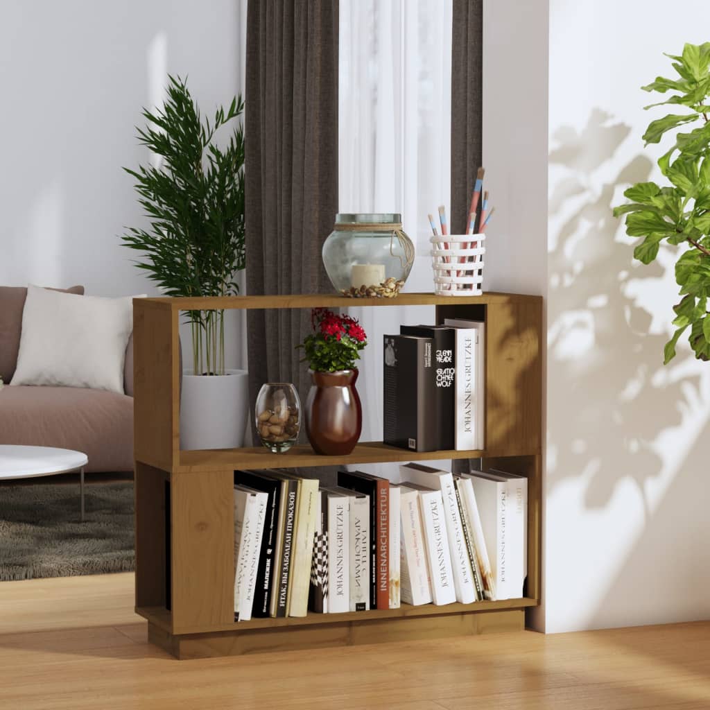 Book Cabinet/Room Divider Honey Brown 80x25x70 cm Solid Wood