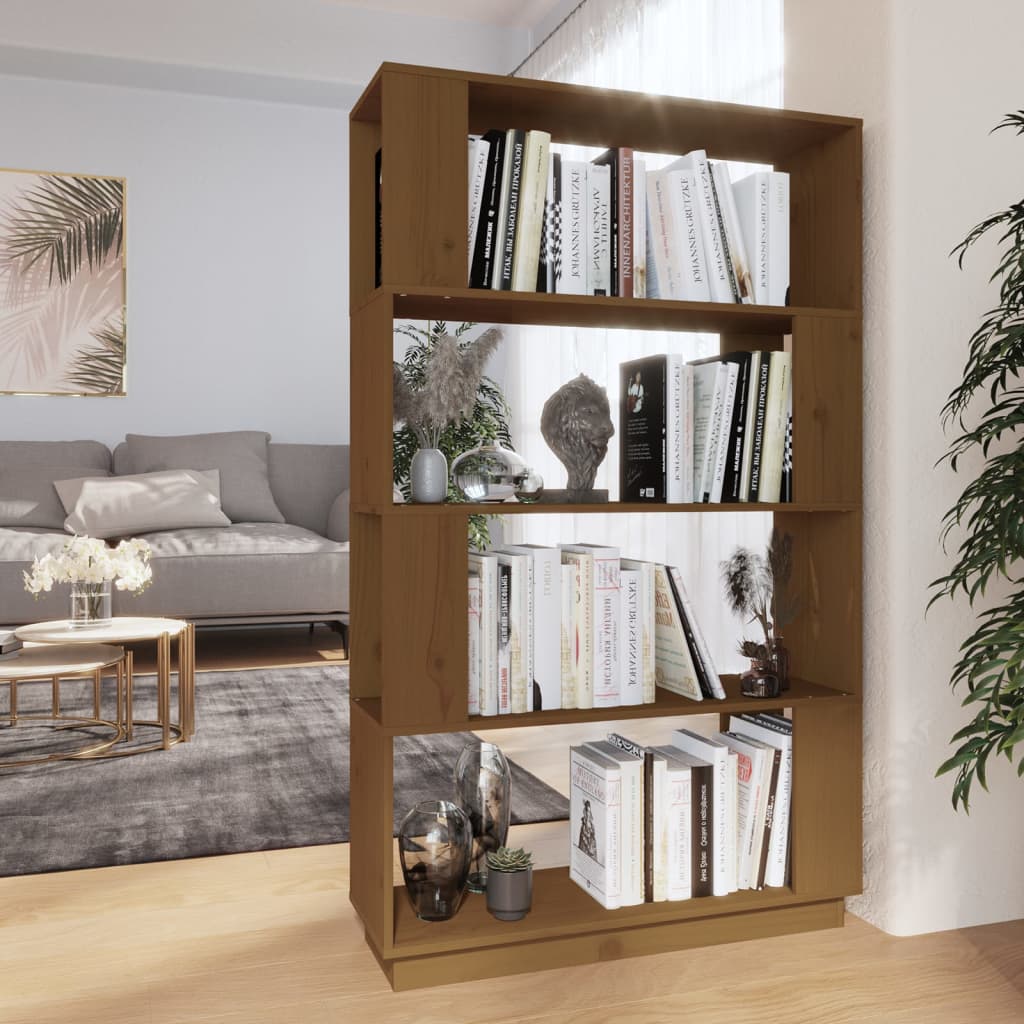 Book Cabinet/Room Divider Honey Brown 80x25x132 cm Solid Wood