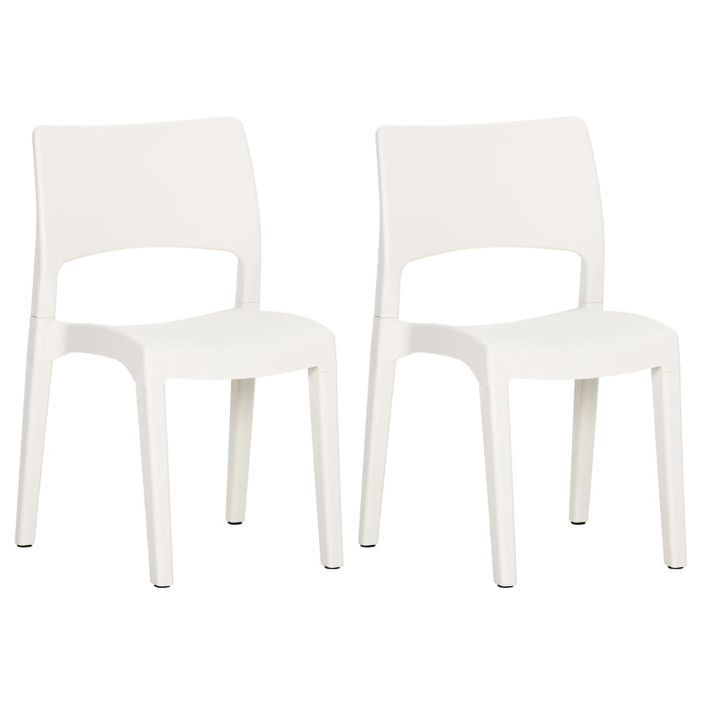 Garden Chairs 2 pcs White Polypropylene