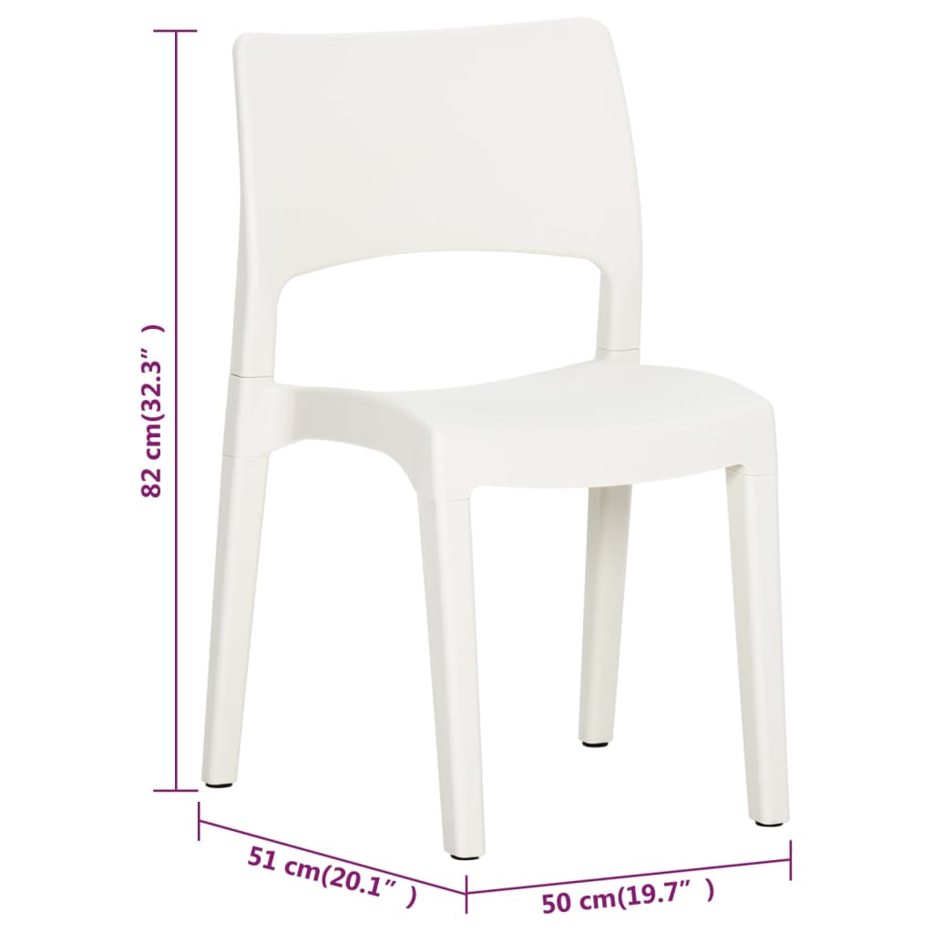 Garden Chairs 2 pcs White Polypropylene