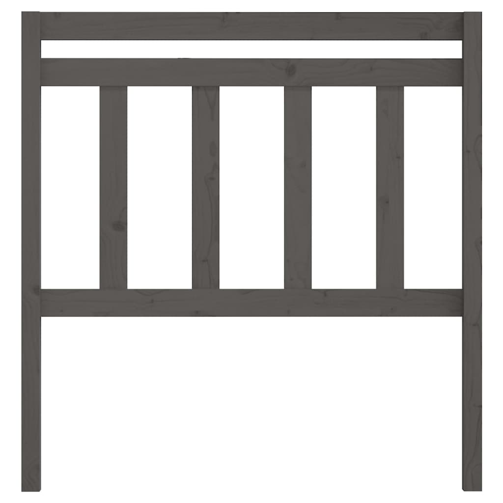 Bed Headboard Grey 106x4x100 cm Solid Wood Pine