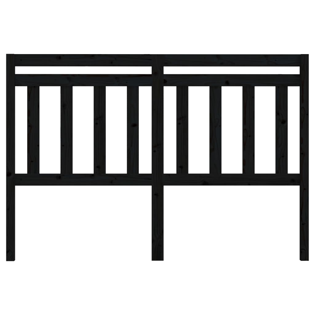 Bed Headboard Black 156x4x100 cm Solid Wood Pine