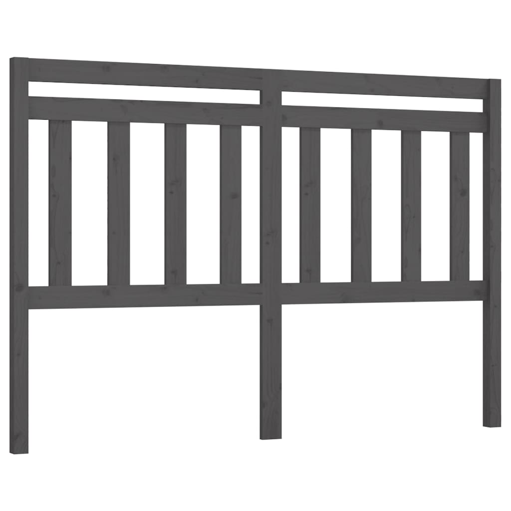 Bed Headboard Grey 166x4x100 cm Solid Wood Pine