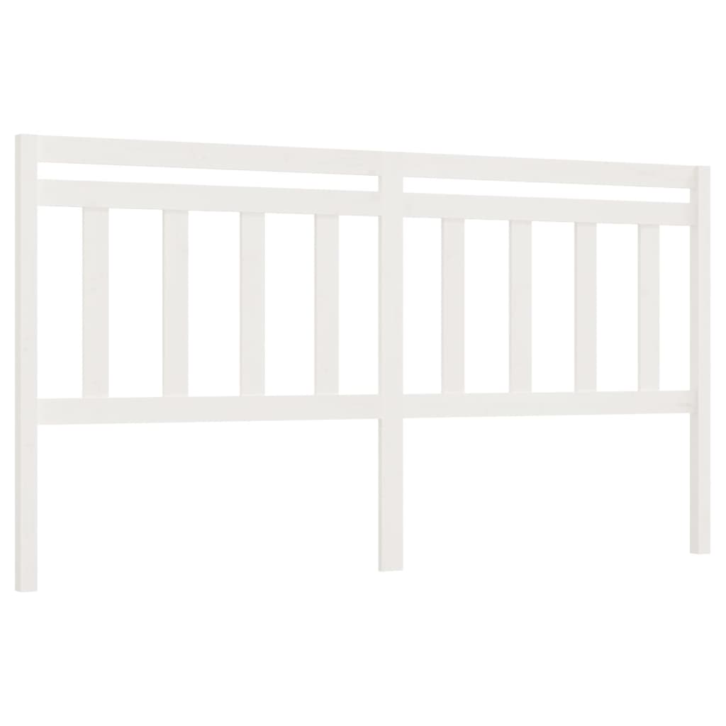 Bed Headboard White 206x4x100 cm Solid Wood Pine