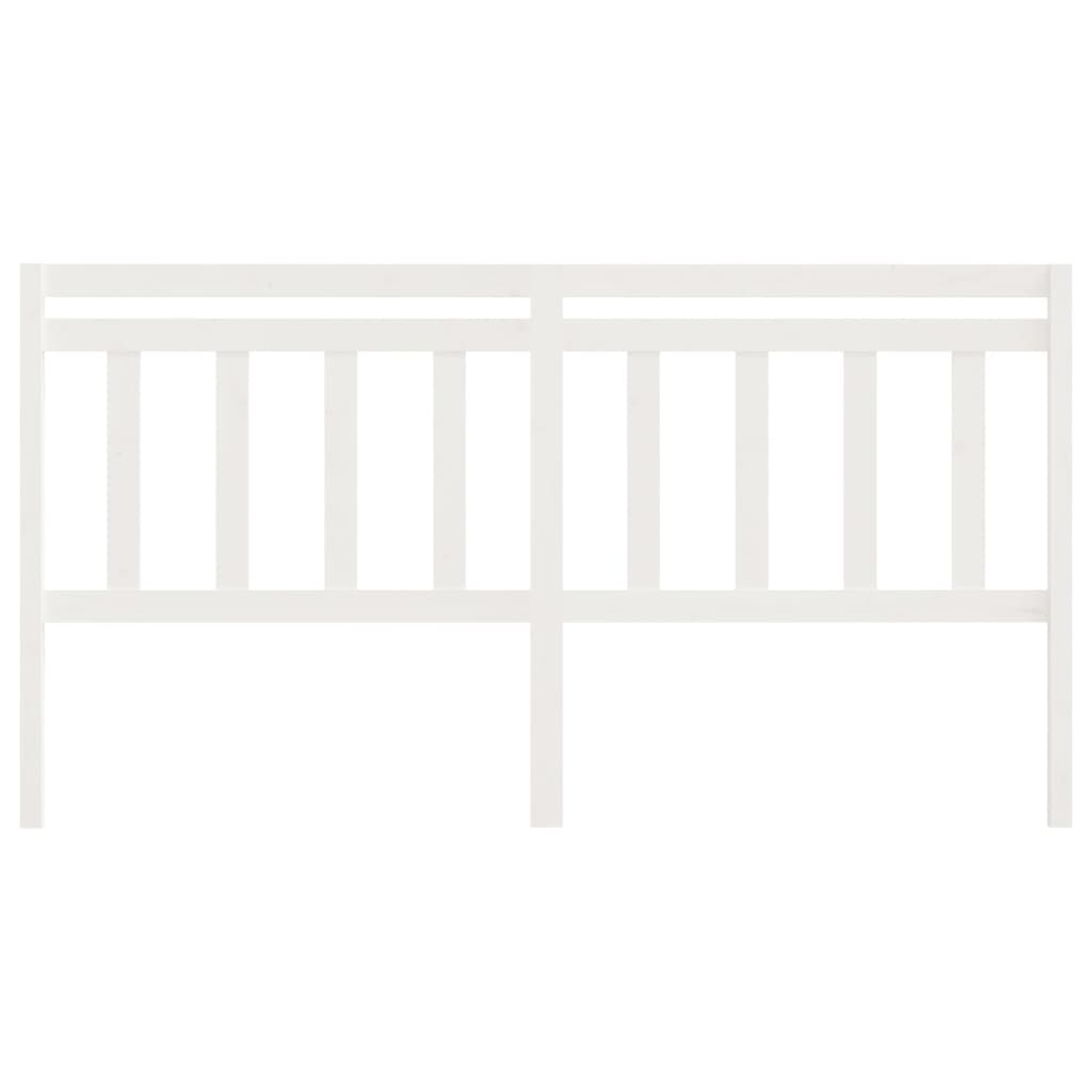 Bed Headboard White 206x4x100 cm Solid Wood Pine