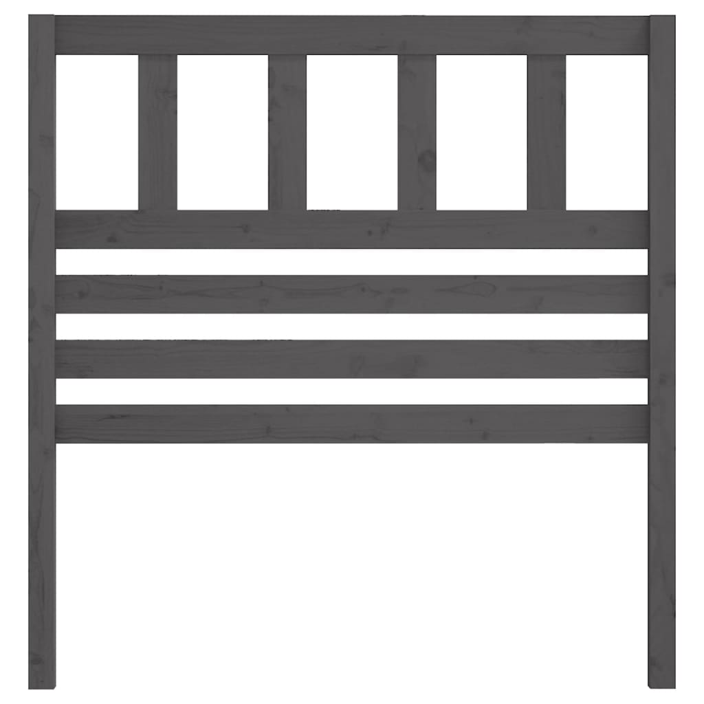 Bed Headboard Grey 81x4x100 cm Solid Wood Pine