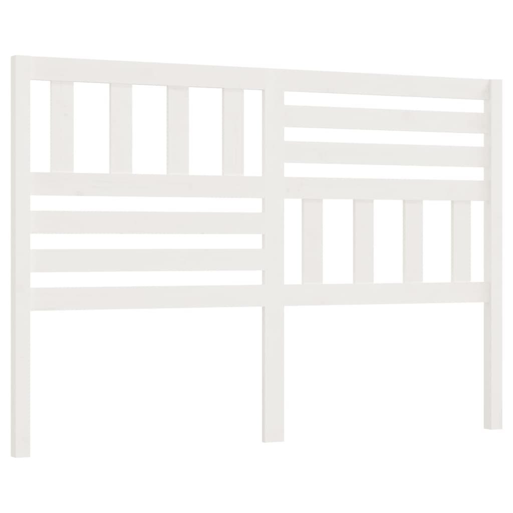 Bed Headboard White 146x4x100 cm Solid Wood Pine