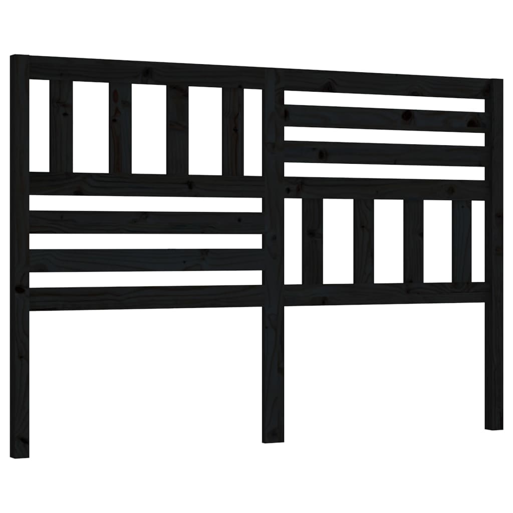 Bed Headboard Black 166x4x100 cm Solid Wood Pine