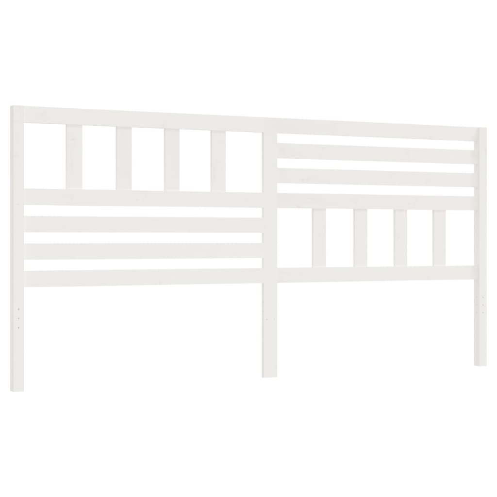 Bed Headboard White 186x4x100 cm Solid Wood Pine