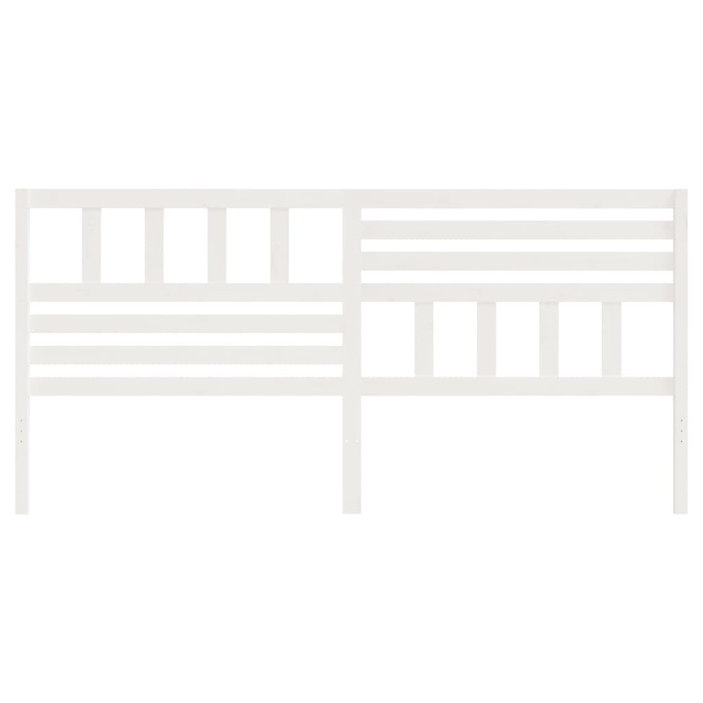 Bed Headboard White 186x4x100 cm Solid Wood Pine