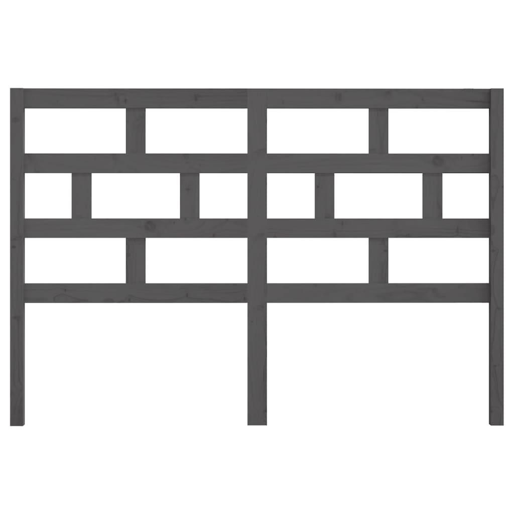 Bed Headboard Grey 126x4x100 cm Solid Wood Pine