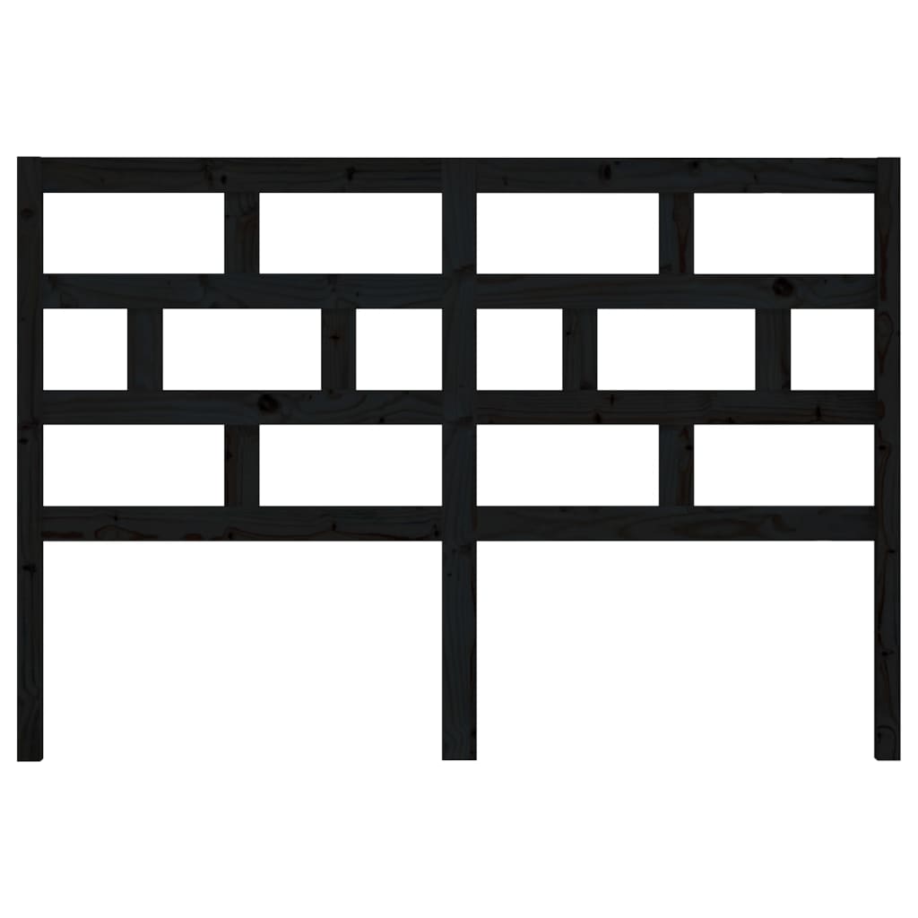 Bed Headboard Black 166x4x100 cm Solid Wood Pine