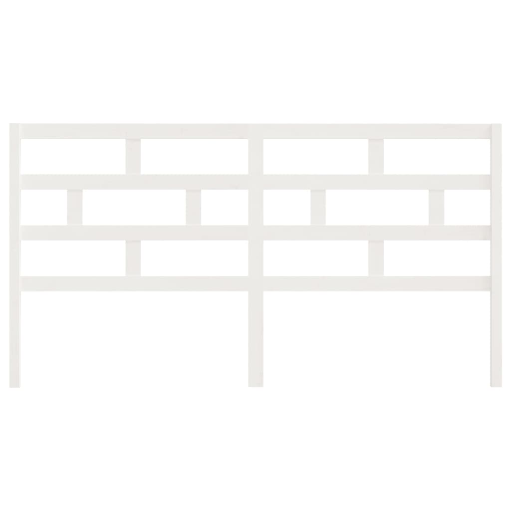 Bed Headboard White 186x4x100 cm Solid Wood Pine