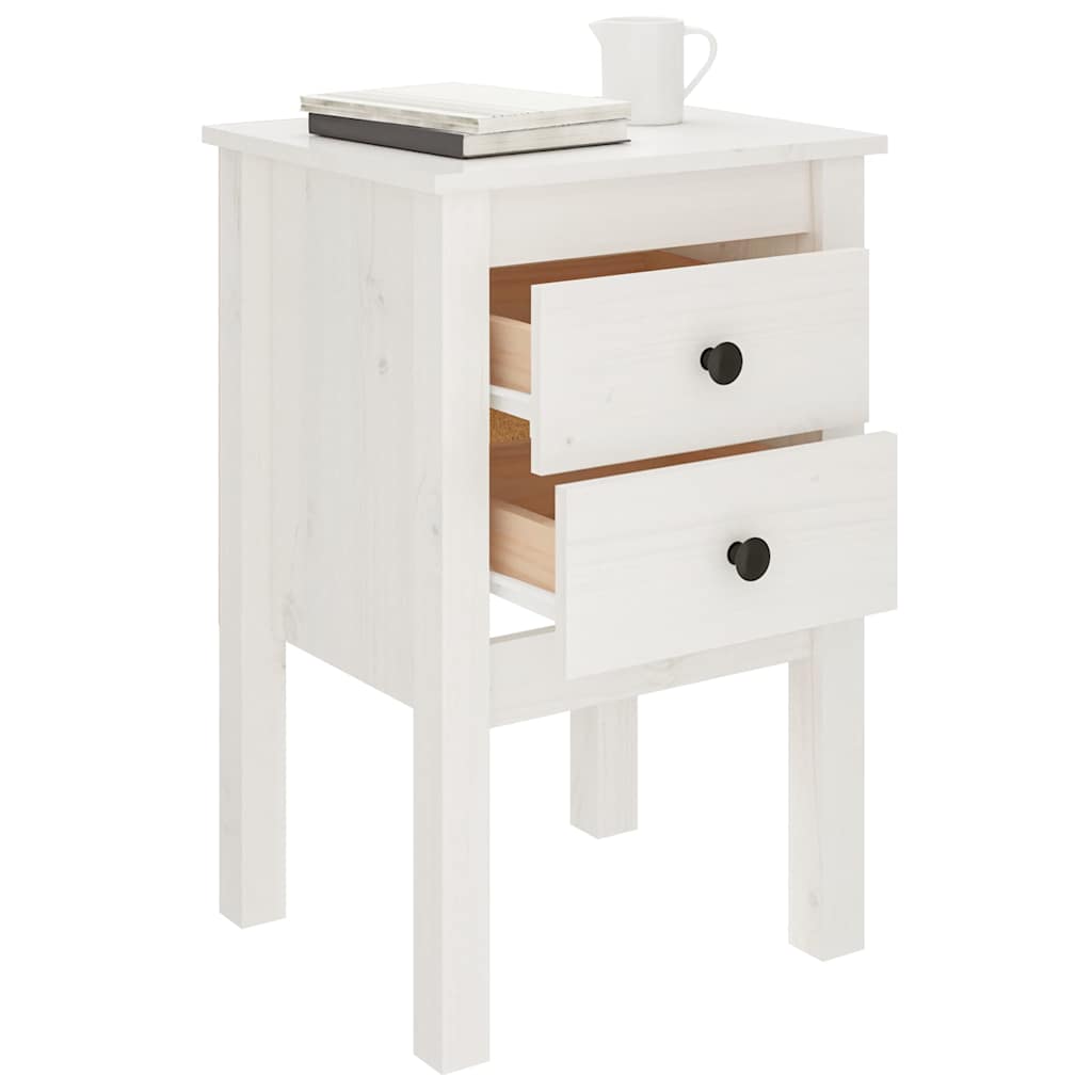 Bedside Cabinets 2 pcs White 40x35x61.5 cm Solid Wood Pine