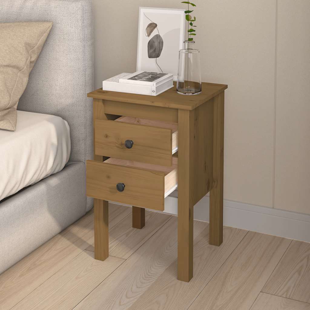 Bedside Cabinets 2 pcs Honey Brown 40x35x61.5cm Solid Wood Pine