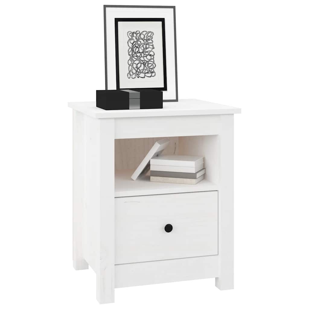 Bedside Cabinets 2 pcs White 40x35x49 cm Solid Wood Pine