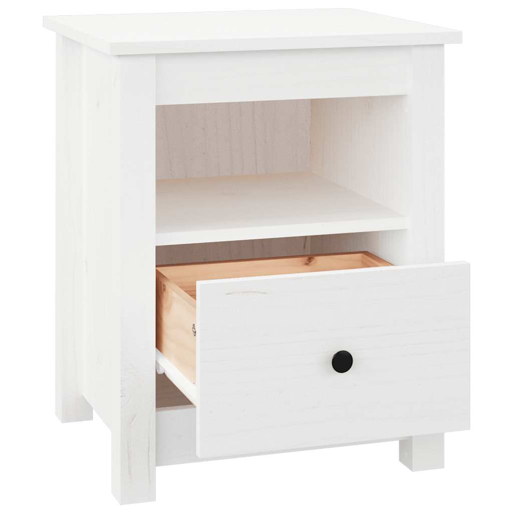 Bedside Cabinets 2 pcs White 40x35x49 cm Solid Wood Pine
